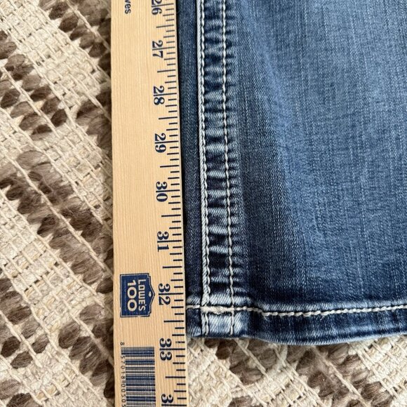 Y2K Miss Me Chloe Boot Cut Jeans Sz 30 Rhinestone Embellished Bling Back Pockets - Picture 12 of 12